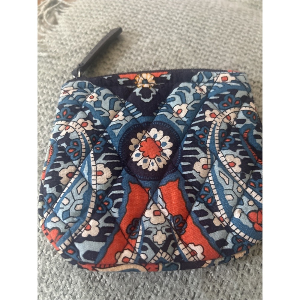 Vera Bradley Small Coin Purse Marakesh Pattern Blue &Orange